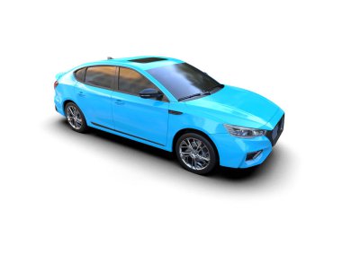 Modern araba beyaz arka planda izole edilmiş. 3d resimleme
