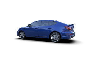 Modern araba beyaz arka planda izole edilmiş. 3d resimleme