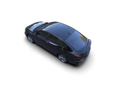 Modern araba beyaz arka planda izole edilmiş. 3d resimleme