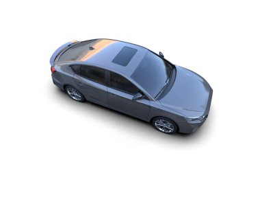  Üç boyutlu illüstrasyon. Modern araba beyaz arkaplanda izole edildi. 