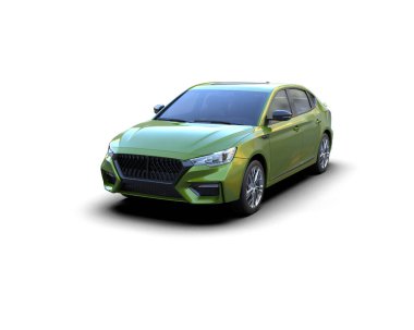  Üç boyutlu illüstrasyon. Modern araba beyaz arkaplanda izole edildi. 