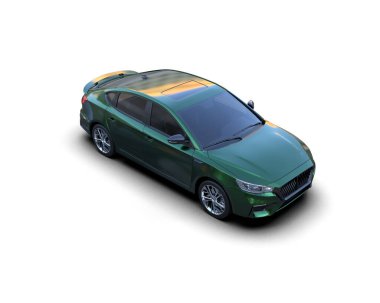  Üç boyutlu illüstrasyon. Modern araba beyaz arkaplanda izole edildi. 