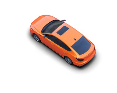  Üç boyutlu illüstrasyon. Modern araba beyaz arkaplanda izole edildi. 