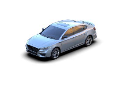  Üç boyutlu illüstrasyon. Modern araba beyaz arkaplanda izole edildi. 