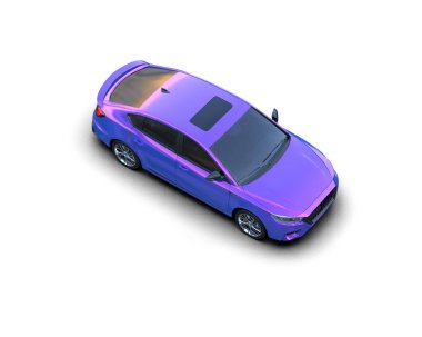  Üç boyutlu illüstrasyon. Modern araba beyaz arkaplanda izole edildi. 