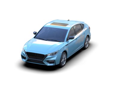  Üç boyutlu illüstrasyon. Modern araba beyaz arkaplanda izole edildi. 