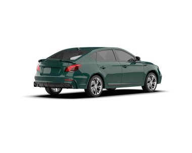  Üç boyutlu illüstrasyon. Modern araba beyaz arkaplanda izole edildi. 