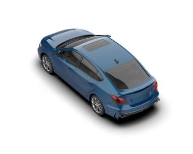  Üç boyutlu illüstrasyon. Modern araba beyaz arkaplanda izole edildi. 