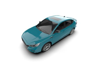  Üç boyutlu illüstrasyon. Modern araba beyaz arkaplanda izole edildi. 