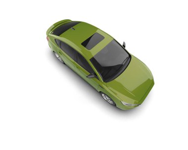  Üç boyutlu illüstrasyon. Modern araba beyaz arkaplanda izole edildi. 