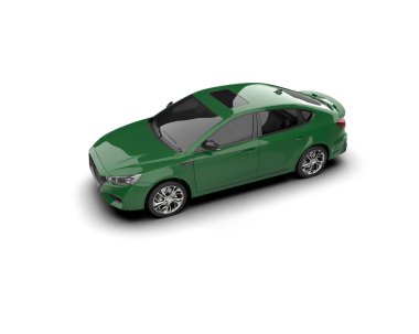  Üç boyutlu illüstrasyon. Modern araba beyaz arkaplanda izole edildi. 