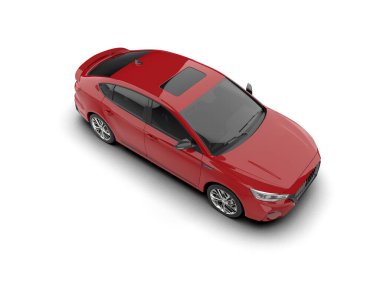  Üç boyutlu illüstrasyon. Modern araba beyaz arkaplanda izole edildi. 