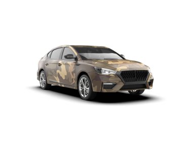  Üç boyutlu illüstrasyon. Modern araba beyaz arkaplanda izole edildi. 