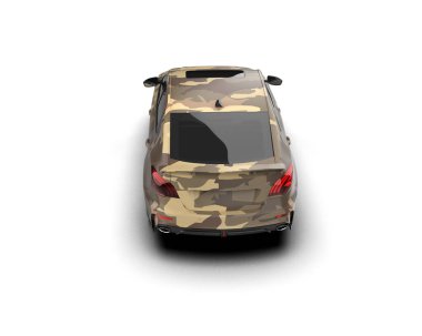  Üç boyutlu illüstrasyon. Modern araba beyaz arkaplanda izole edildi. 