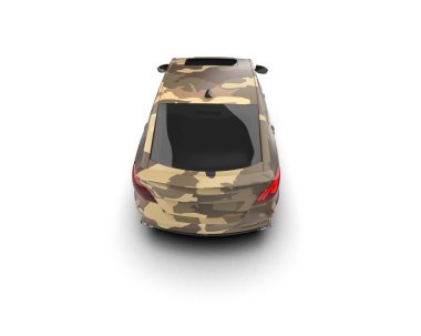  Üç boyutlu illüstrasyon. Modern araba beyaz arkaplanda izole edildi. 