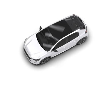  Üç boyutlu illüstrasyon. Modern araba beyaz arkaplanda izole edildi. 