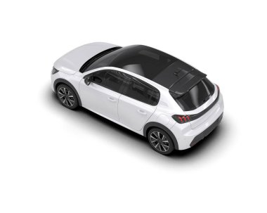  Üç boyutlu illüstrasyon. Modern araba beyaz arkaplanda izole edildi. 