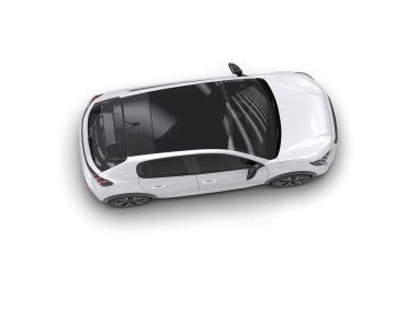  Üç boyutlu illüstrasyon. Modern araba beyaz arkaplanda izole edildi. 