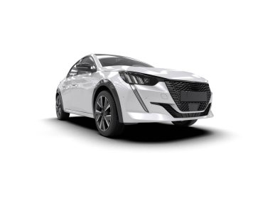  Üç boyutlu illüstrasyon. Modern araba beyaz arkaplanda izole edildi. 