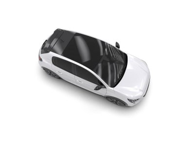  Üç boyutlu illüstrasyon. Modern araba beyaz arkaplanda izole edildi. 