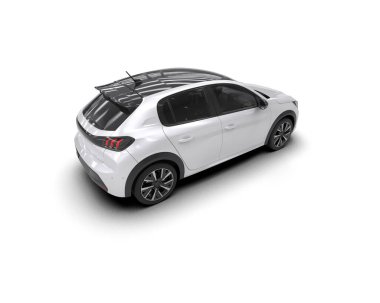  Üç boyutlu illüstrasyon. Modern araba beyaz arkaplanda izole edildi. 