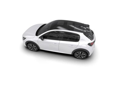  Üç boyutlu illüstrasyon. Modern araba beyaz arkaplanda izole edildi. 