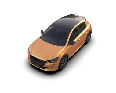  Üç boyutlu illüstrasyon. Modern araba beyaz arkaplanda izole edildi. 