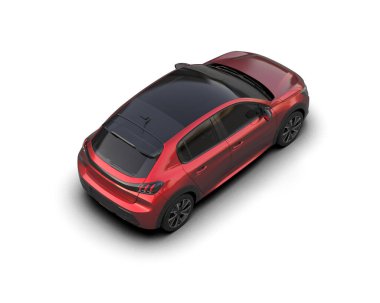  Üç boyutlu illüstrasyon. Modern araba beyaz arkaplanda izole edildi. 