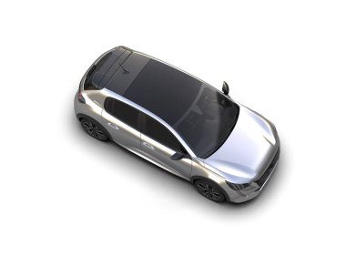  Üç boyutlu illüstrasyon. Modern araba beyaz arkaplanda izole edildi. 