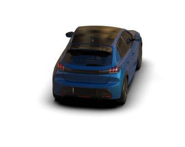  Üç boyutlu illüstrasyon. Modern araba beyaz arkaplanda izole edildi. 