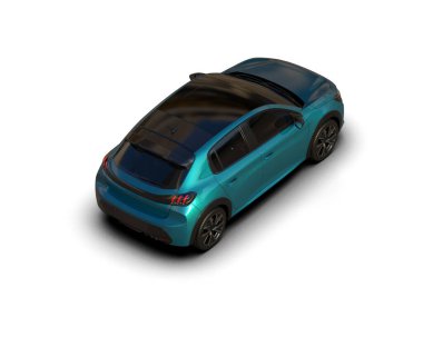  Üç boyutlu illüstrasyon. Modern araba beyaz arkaplanda izole edildi. 