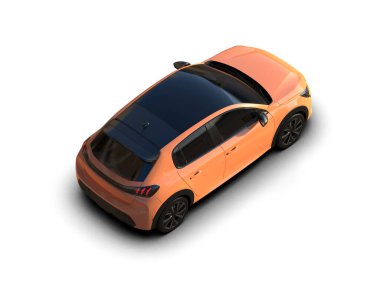  Üç boyutlu illüstrasyon. Modern araba beyaz arkaplanda izole edildi. 