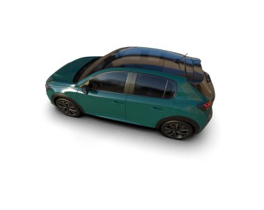  Üç boyutlu illüstrasyon. Modern araba beyaz arkaplanda izole edildi. 