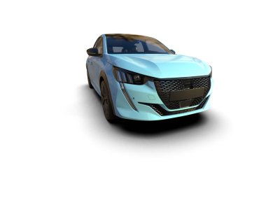  Üç boyutlu illüstrasyon. Modern araba beyaz arkaplanda izole edildi. 