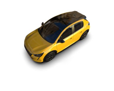  Üç boyutlu illüstrasyon. Modern araba beyaz arkaplanda izole edildi. 