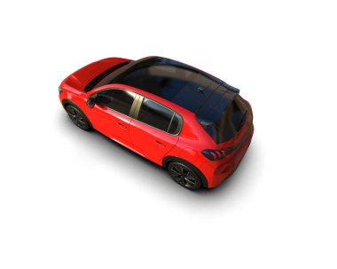  Üç boyutlu illüstrasyon. Modern araba beyaz arkaplanda izole edildi. 