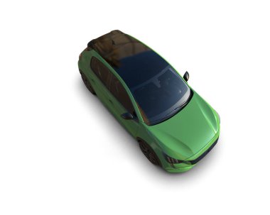  Üç boyutlu illüstrasyon. Modern araba beyaz arkaplanda izole edildi. 