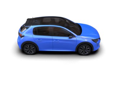 Modern araba beyaz arka planda izole edilmiş. 3d resimleme