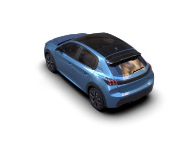 Modern araba beyaz arka planda izole edilmiş. 3d resimleme