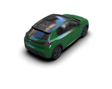 Modern araba beyaz arka planda izole edilmiş. 3d resimleme