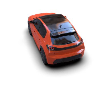 Modern araba beyaz arka planda izole edilmiş. 3d resimleme