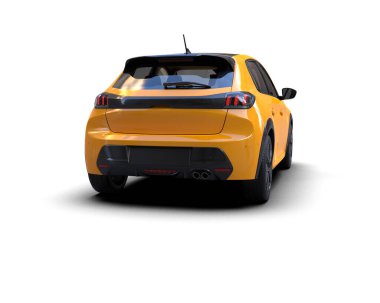 Modern araba beyaz arka planda izole edilmiş. 3d resimleme