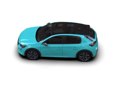 Modern araba beyaz arka planda izole edilmiş. 3d resimleme