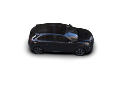 Modern araba beyaz arka planda izole edilmiş. 3d resimleme