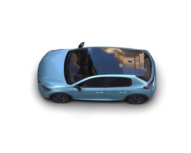 Modern araba beyaz arka planda izole edilmiş. 3d resimleme