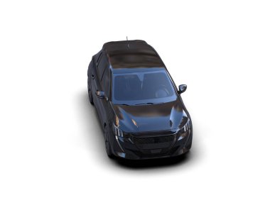 Modern araba beyaz arka planda izole edilmiş. 3d resimleme