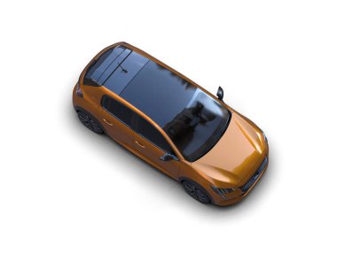 Modern araba beyaz arka planda izole edilmiş. 3d resimleme