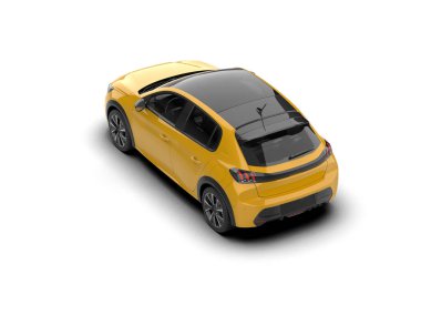 Modern araba beyaz arka planda izole edilmiş. 3d resimleme