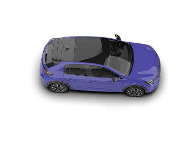 Modern araba beyaz arka planda izole edilmiş. 3d resimleme