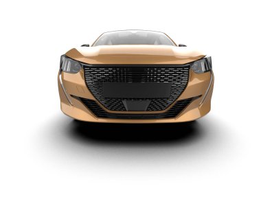 Modern araba beyaz arka planda izole edilmiş. 3d resimleme